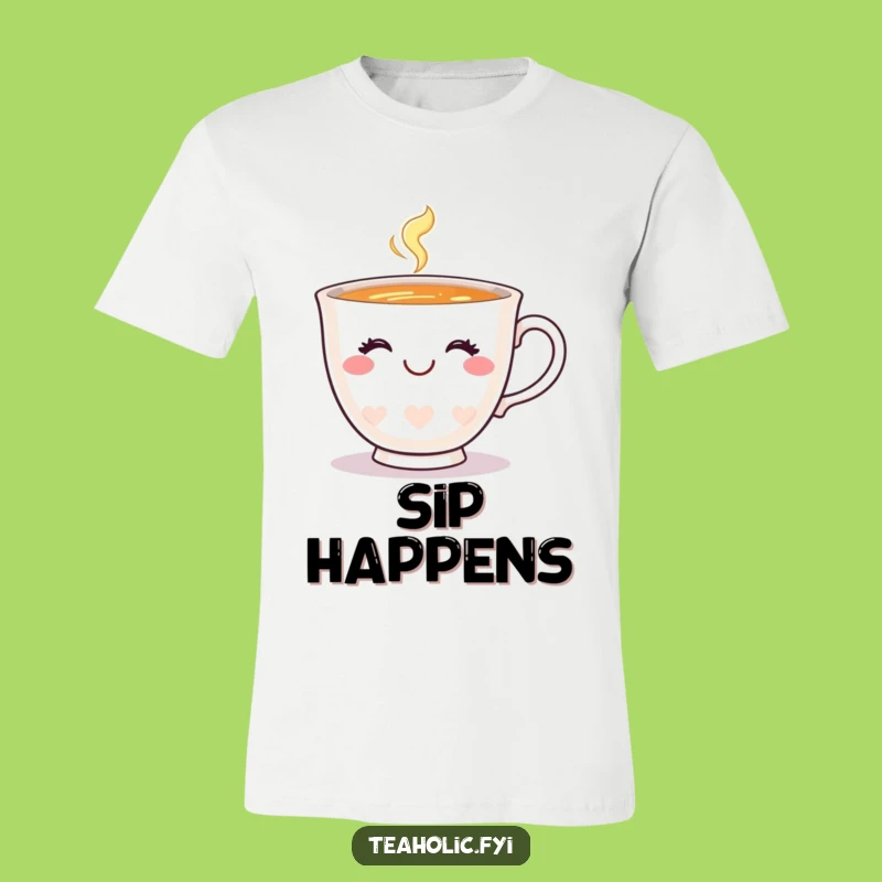 Funny Happy Teacup Wink Shirt: Smiling Charm Humor Tee Gift