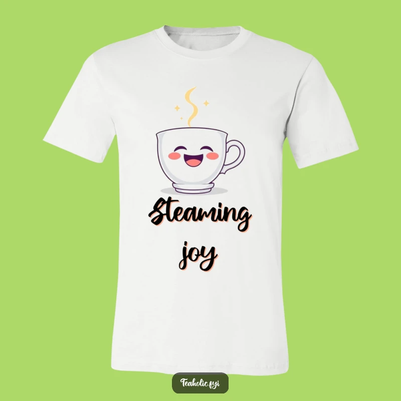 Funny Laughing Teacup T-Shirt: Happy Steam Face Tee, Great Funny Gift!