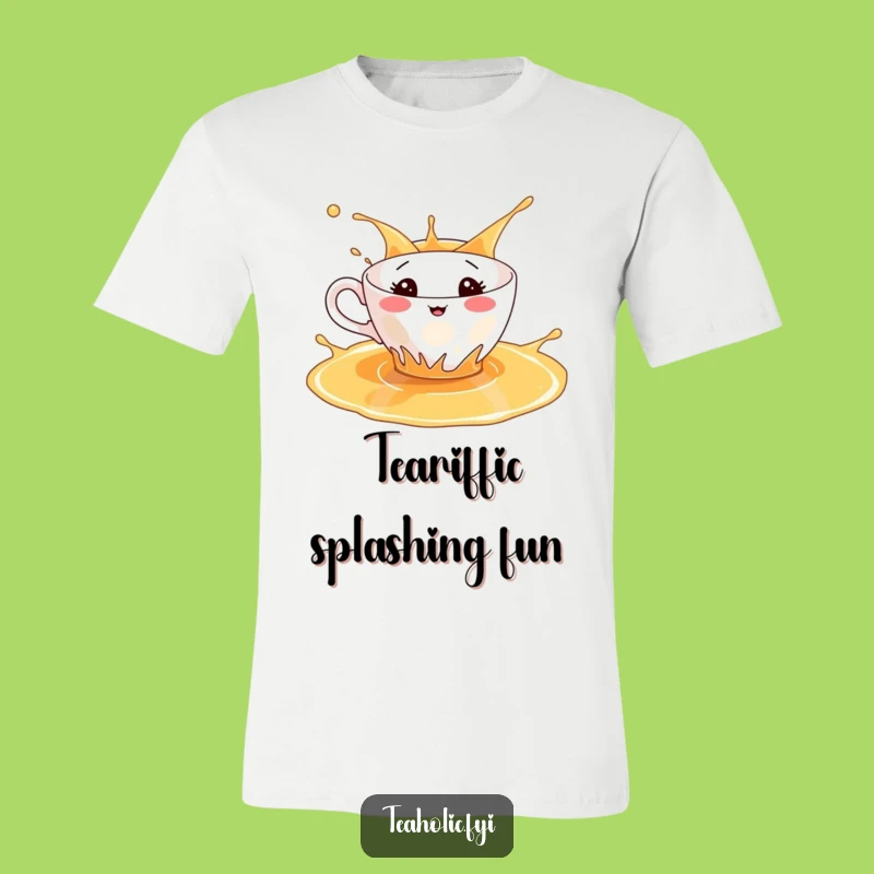 Funny Splashing Teacup T-Shirt - Wear Your Tea Time Joy
