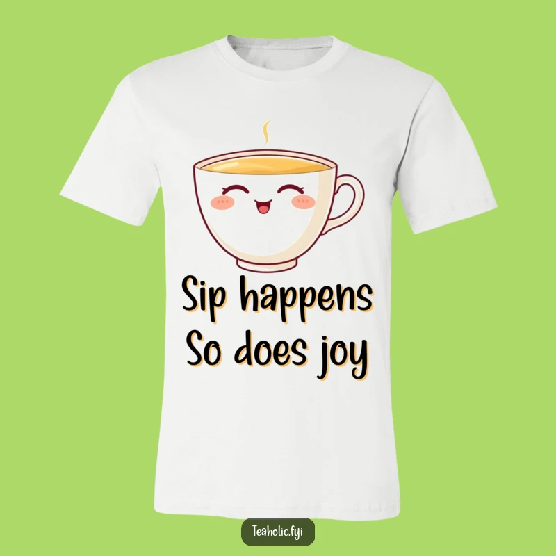 Funny Teacup Character Tee: Wearable Humor and a Delightful Funny Gift