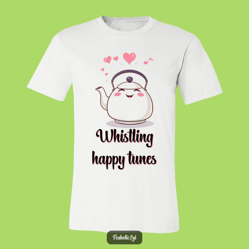Funny Whistling Tea Kettle T-Shirt, Heart Steam, Joyful Brew Apparel