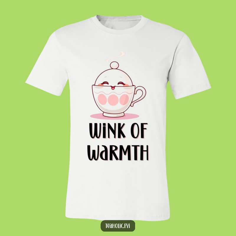 Funny Winking Teacup T-Shirt - Steamy Style, Playful Brew Gift!