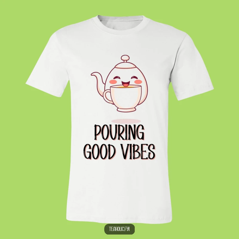 Funny Cheerful Teapot Pouring Tee: Embrace the Warmth of Humor