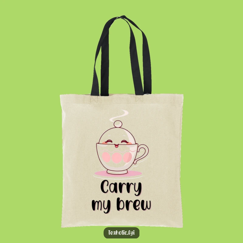 Funny Winking Teacup Tote Bag - Steamy Charm, Playful Carry Gift!