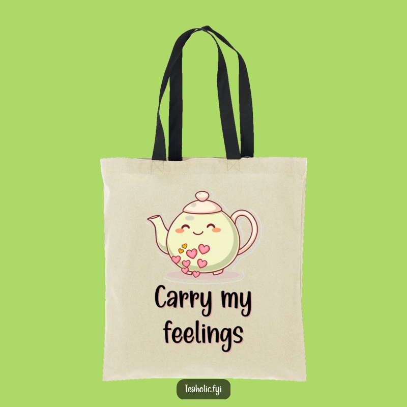 Funny Heart Tea Teapot Tote Bag - Charming Humorous Gift for Errands