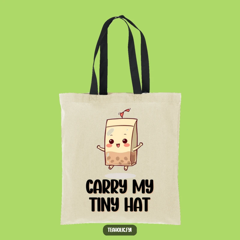 Funny Tea Bag Character Tote Bag: Playful Bouncing Style, Chic Humorous Gift