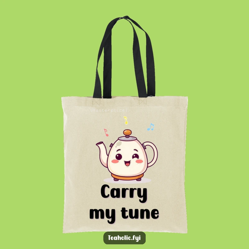 Funny Smiling Kettle Cheerful Tune Tote Bag – Musical & Practical Gift