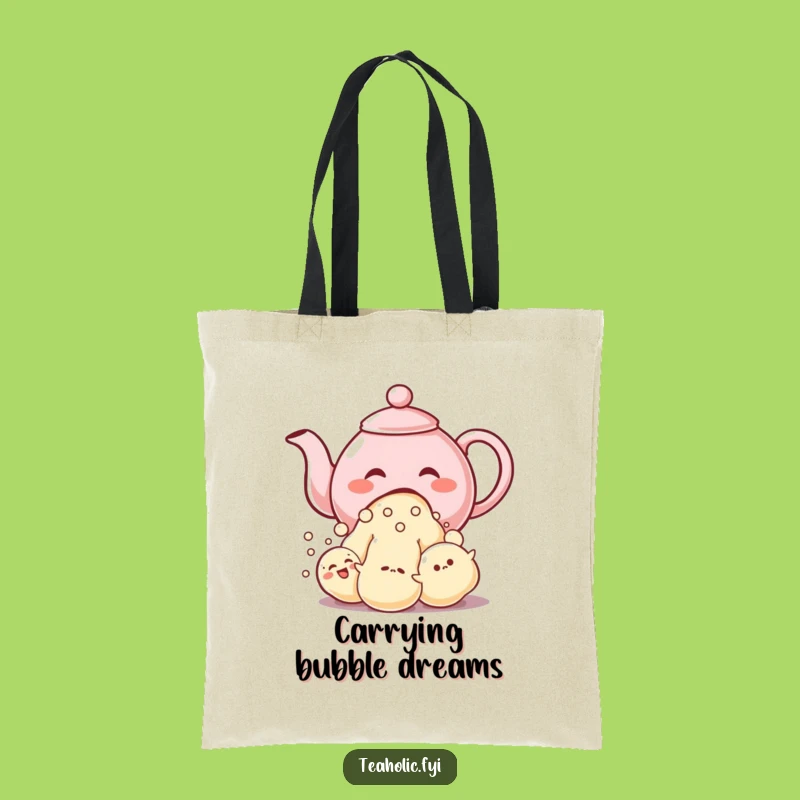 Funny Teapot Bubbles Tote Bag: Carry Your Imagination