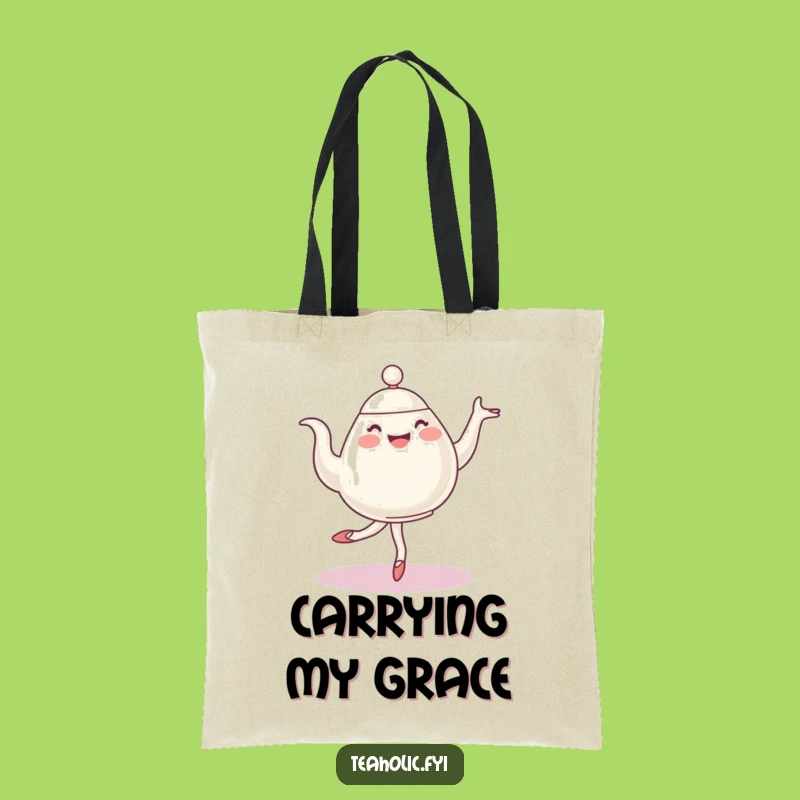 Funny Ballet Teapot Tote Bag - Whimsical Pirouetting Character Carryall - Ideal Funny Gift!