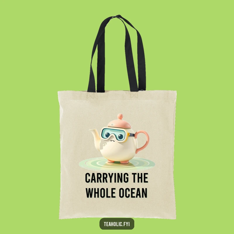 Funny Teapot Snorkel Tote Bag: Carry Your Adventures Funny Gift!