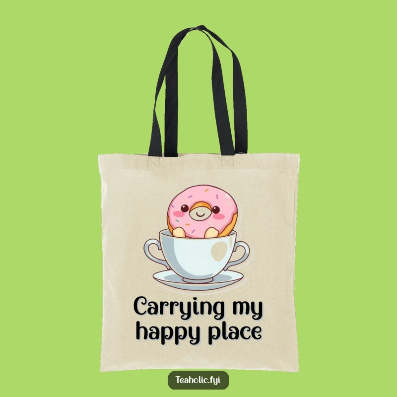 Funny Donut in Teacup Tote Bag: Chic Style with a Whimsical, Hilarious Touch