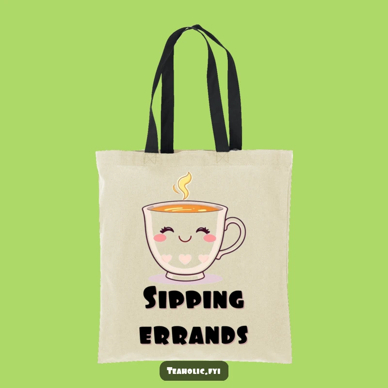 Funny Happy Teacup Wink Tote: Chic Smiling Bag Gift