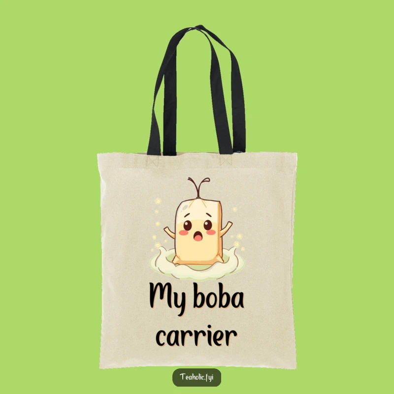 Funny Surprised Teabag Float Tote: Carry Your Tea Adventures