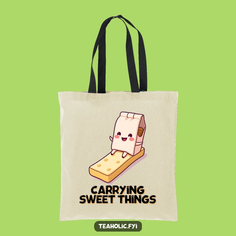 Funny Tea Bag Biscuit Slide Tote Bag: Carry Sweet Smiles Funny Gift!