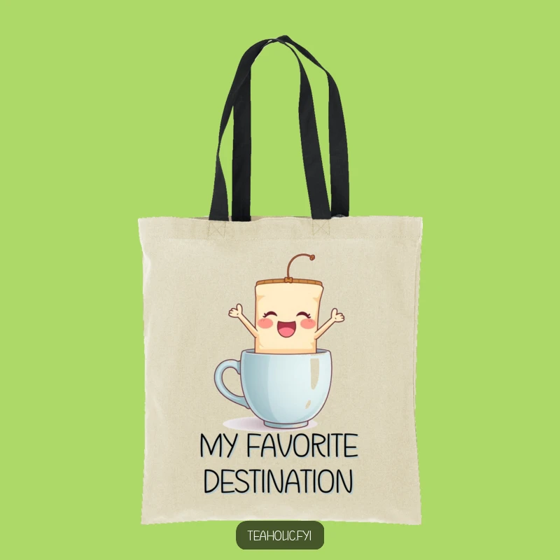 Funny Tea Bag Jump Tote Bag - Playful Leaping Character Carryall - Ideal Funny Gift!