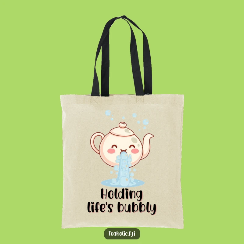 Funny Teapot Bubbles Tote: Carry Your Essentials with Bubbly Charm