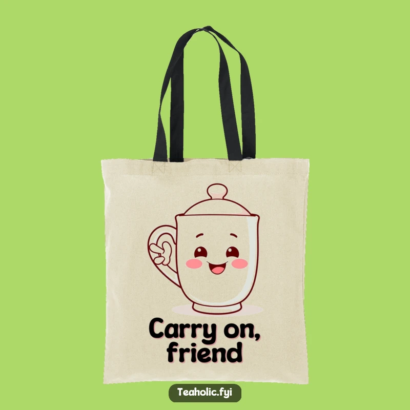 Funny Tote Bag - Waving Mug Handle Carry-All Gift