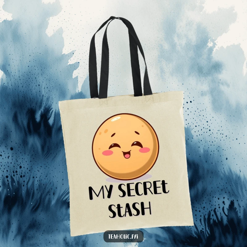 Funny tote bag featuring a round coffee bean with a flirty wink, carrying your essentials with a smile.