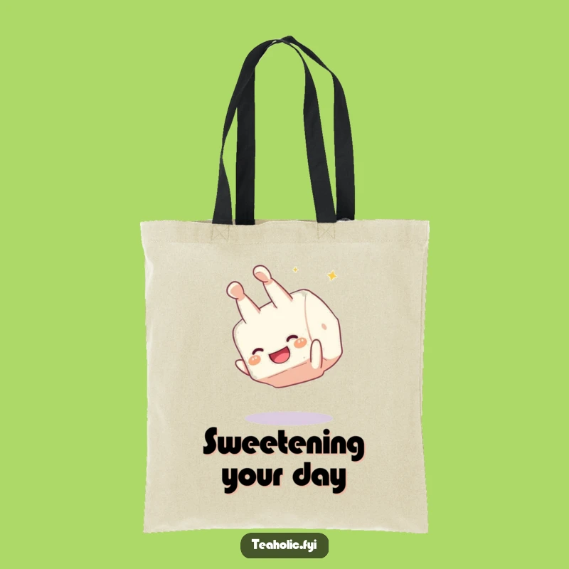 Funny Sugar Cube Somesault Tote Bag - Giggling Character Carryall - Ideal Funny Gift!